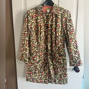 Sigrid Olsen Multicolor Leaf Trench Coat